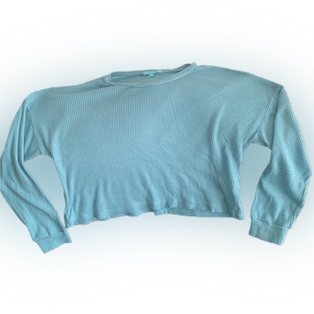 Pre Owned Women's Miss Posh Cropped Long Sleeve Shirt Sz Lg Classic Casual Style